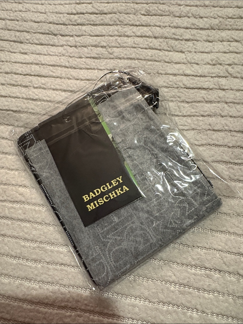 Badgley Mischka Gray Signature Foldover Crossbody Wallet